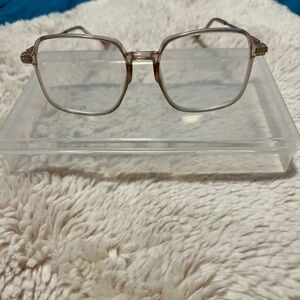 NWOT Stylish Square reading Glasses with Gold Accents +1.5